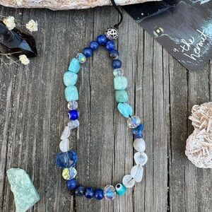 Amazonite Moonstone Lapis Crystal Phone Strap Keychain AirPod Case Charm